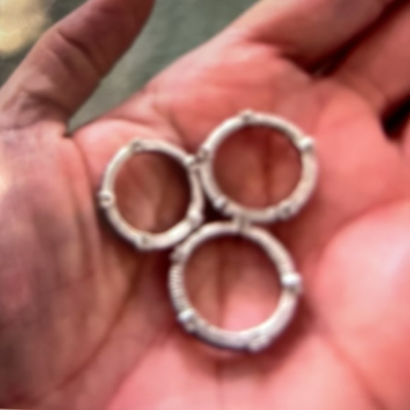 Ladies 3 stackable czs from QVC, red, white,blue czs, like new - Picture 3 of 5